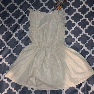 Girls Metallic striped dress, silver